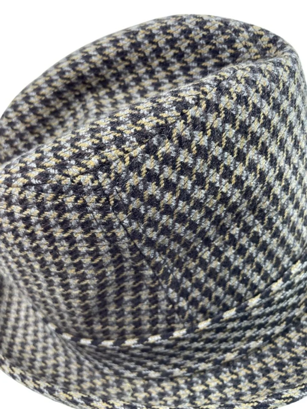 Cavanagh Hats Vintage 1950s Houndstooth Mens Fedora Hat Size 7 1/8 Cashmere